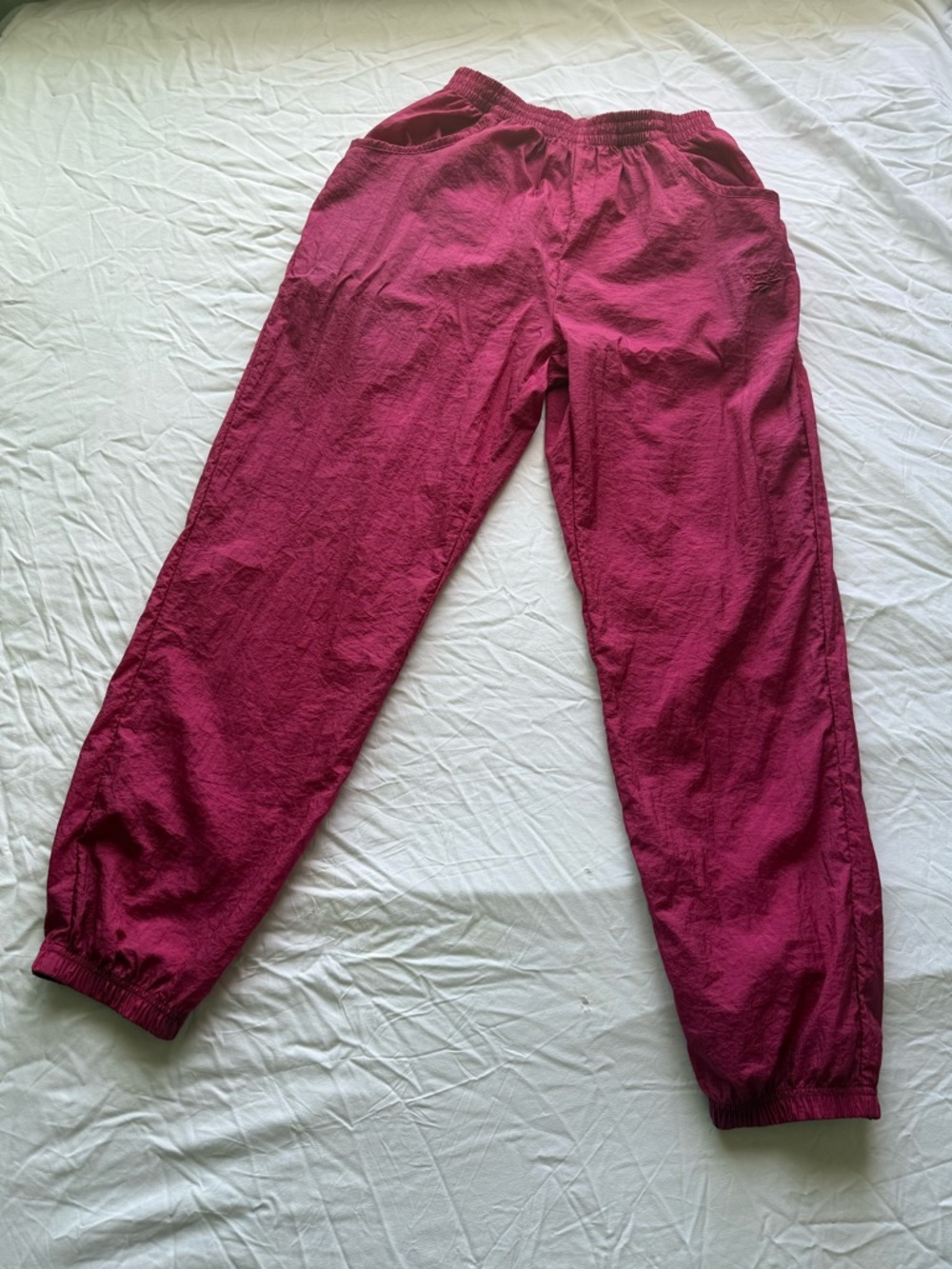 Vintage 90’s Reebok Women’s Hot Pink Nylon Windbreaker Track Pants Sz. M